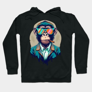 Monkey with glasses. Hoodie